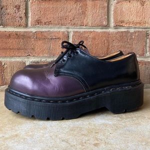 vintage dr. martens MIE 9127 two tone steel toe envy platform oxfords